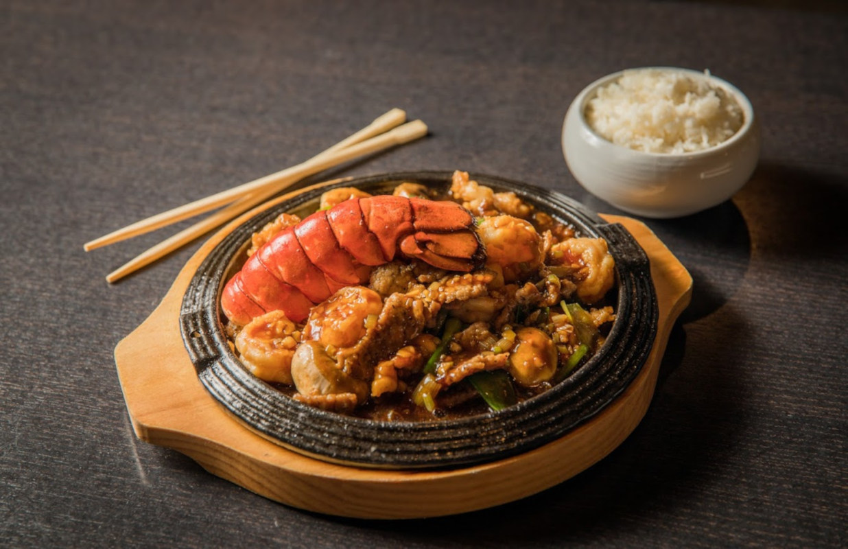 YakiBeef&Shrimp + LobsterTail on the plate
